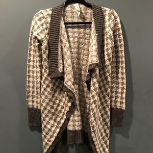 Aeropostale Open Front Cardigan Gray & White XS